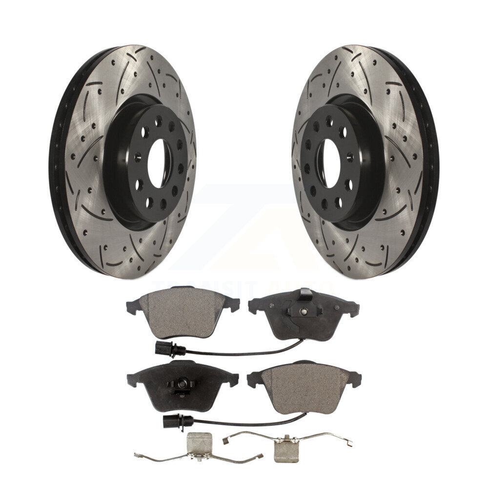 Kit de plaquettes en céramique pour Rotor de frein à disque, fente percée, revêtement avant, pour Volkswagen CC R3