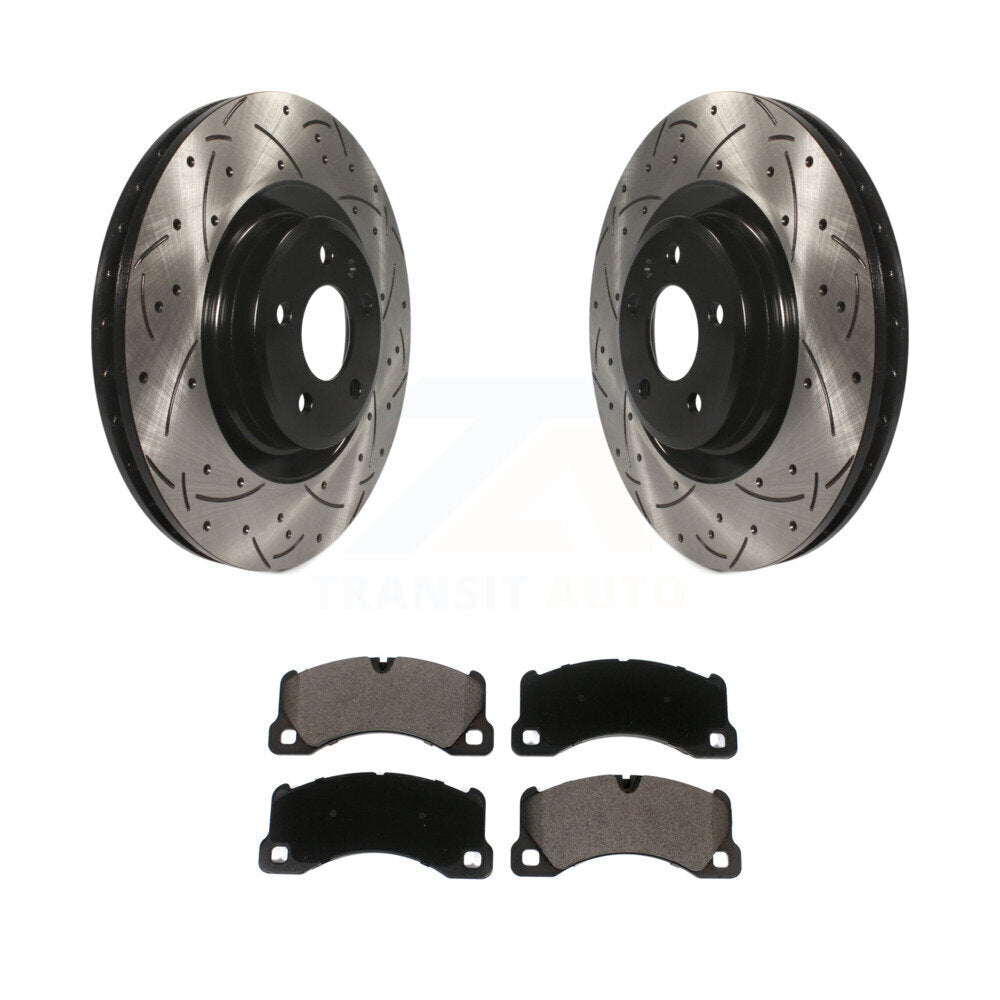 Kit de plaquettes en céramique pour rotors de frein à disque à fente avant percée pour Porsche Macan Bas 2017