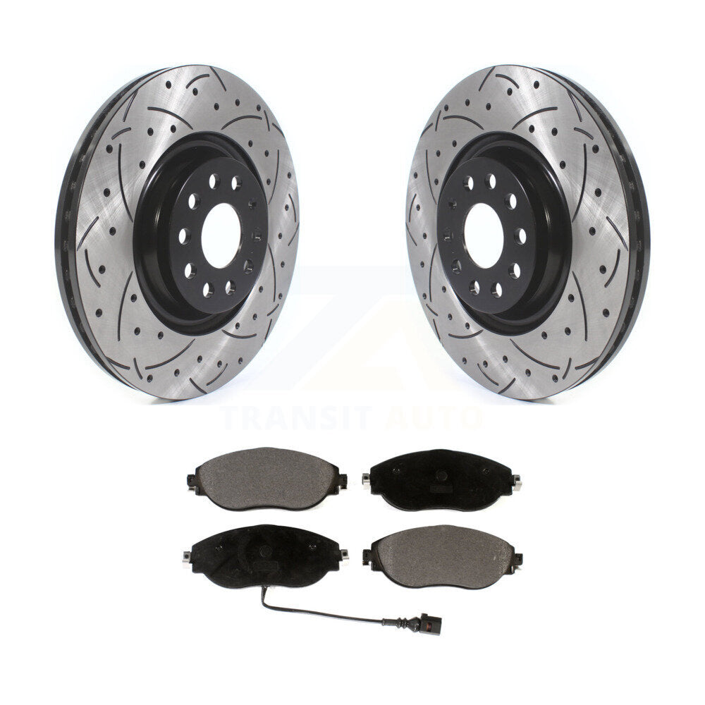 Kit de plaquettes en céramique pour Rotor de frein, fente de perçage avant, pour Volkswagen Tiguan Jetta Audi Q