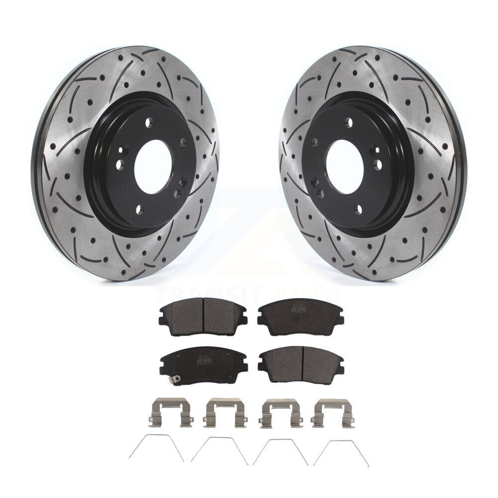 Kit de plaquettes en céramique pour Rotor de frein à disque, fente de perçage avant, pour Hyundai Elantra Tucson Ki