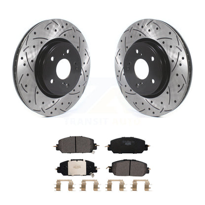 Rotor de frein à disque à fente percée avec revêtement avant et Kit de plaquettes en céramique pour Honda CR-V HR-