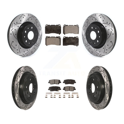 Kit de plaquettes en céramique pour Rotor de frein à disque, fente percée, revêtement avant et arrière, pour Cadillac CT