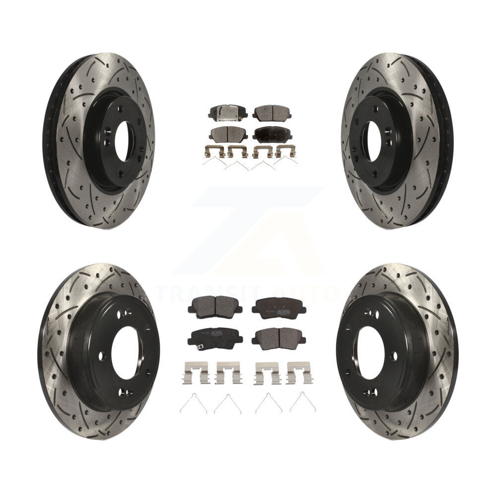 Kit de plaquettes en céramique pour Rotor de frein à disque, fente de perçage pour manteau avant et arrière, pour Hyundai Veloste