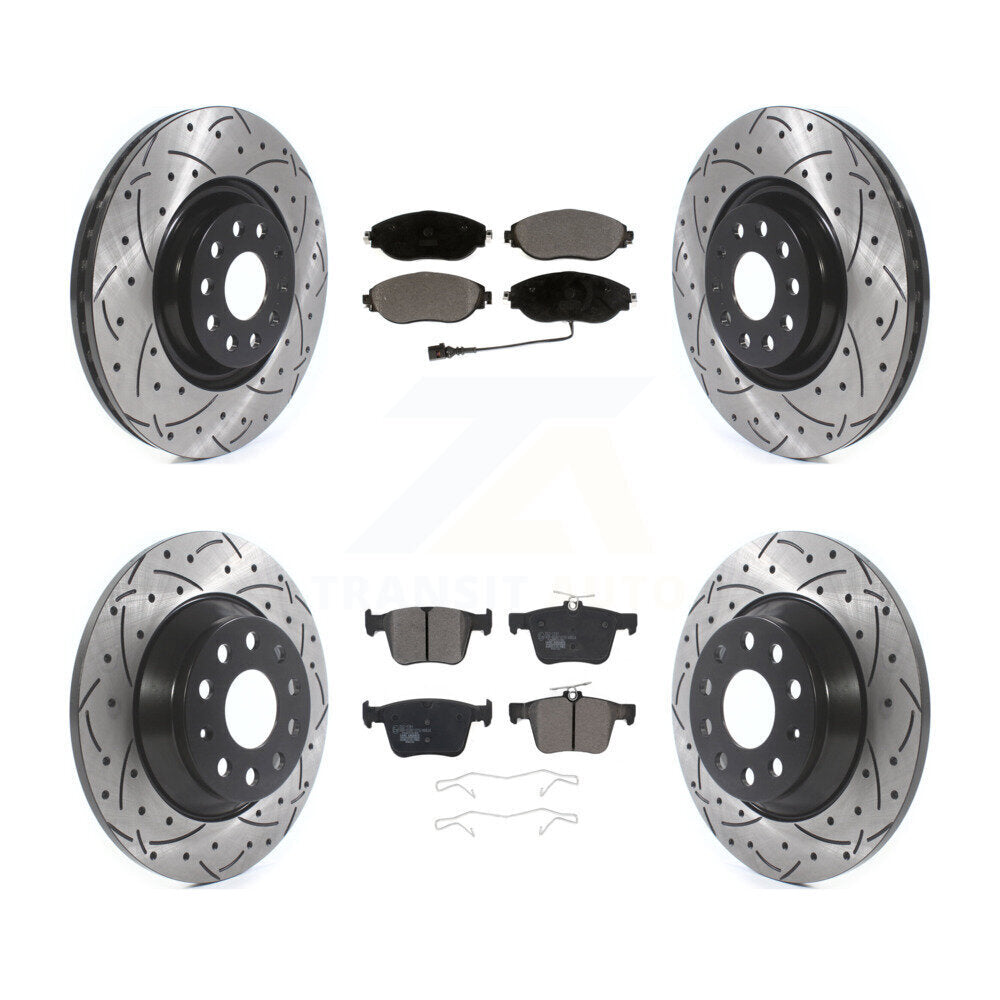 Kit de plaquettes de frein en céramique, Rotors de frein à fente avant et arrière, pour Volkswagen Tiguan Jett