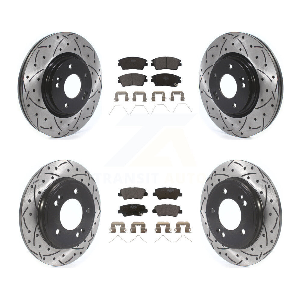 Kit de plaquettes en céramique pour Rotor de frein, fente de perçage avant et arrière, pour Hyundai Elantra 1.6 17-20