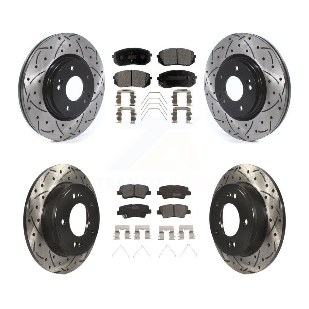 Kit de plaquettes en céramique pour Rotors de frein à disque, fente de perçage avant et arrière, pour Kia Forte5 2021 1.6