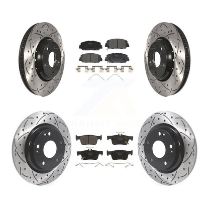 Kit de plaquettes en céramique pour rotors de frein à disque à fente percée avant et arrière pour Honda Civi