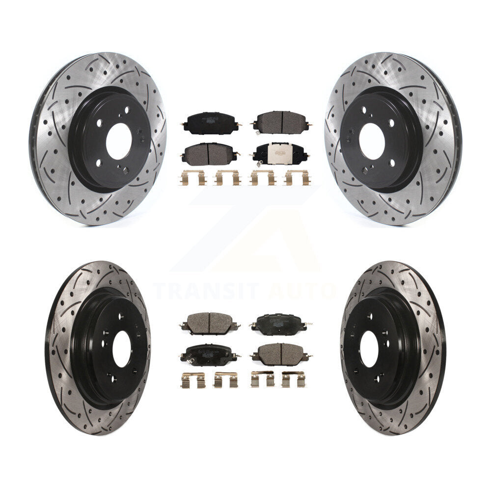 Kit de Rotor de frein à disque et de plaquettes en céramique, revêtement avant et arrière, fente percée, pour Honda CR-