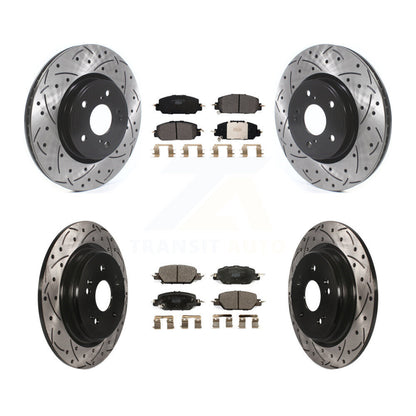 Kit de Rotor de frein à disque et de plaquettes en céramique, revêtement avant et arrière, fente percée, pour Honda CR-