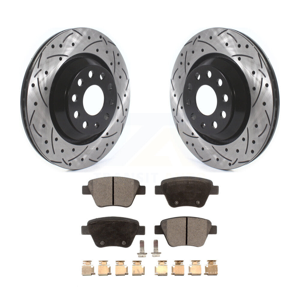 Kit de plaquettes en céramique pour Rotor de frein à fente arrière percée, pour Volkswagen GTI Audi A3 Quattr