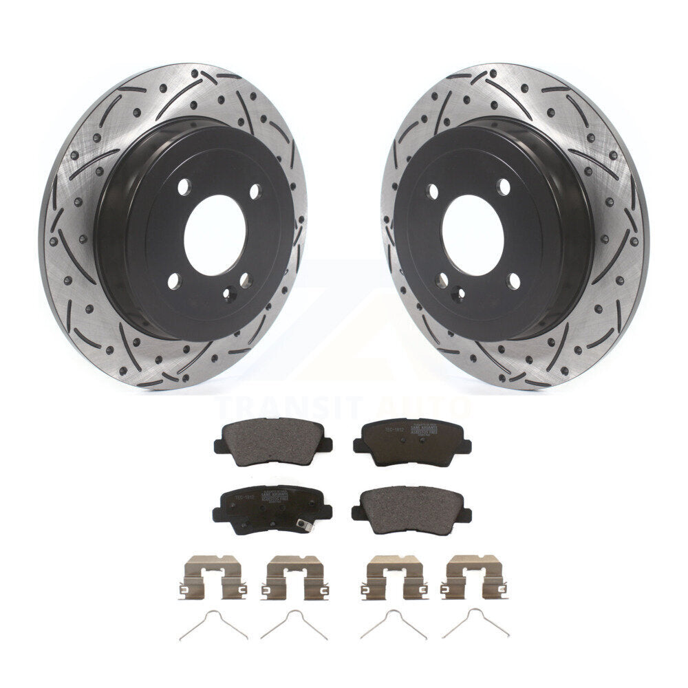Kit de plaquettes en céramique pour Rotor de frein à disque, fente de perçage pour manteau arrière, pour Kia Rio Hyundai Accen