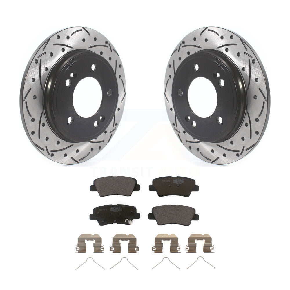 Kit de plaquettes en céramique pour Rotor de frein à fente arrière, pour Hyundai Elantra Ioniq Kia Nir