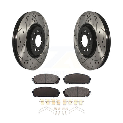 Kit de protection en céramique de rotors de frein à disque fendus percés avant enduits pour Jeep Cheroke