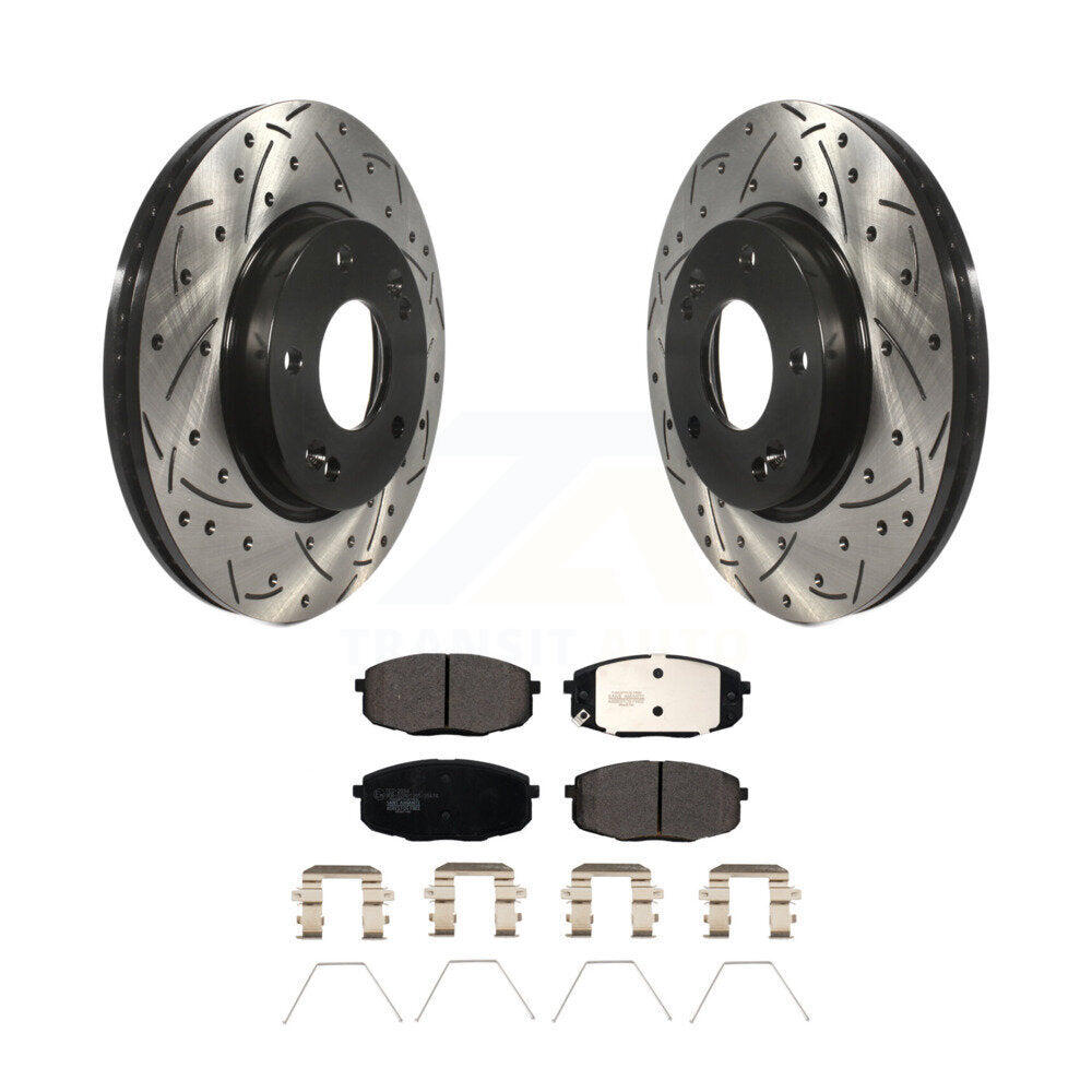 Kit de plaquettes en céramique pour Rotors de frein à fente avant, pour Kia Hyundai Kona Forte Soul G