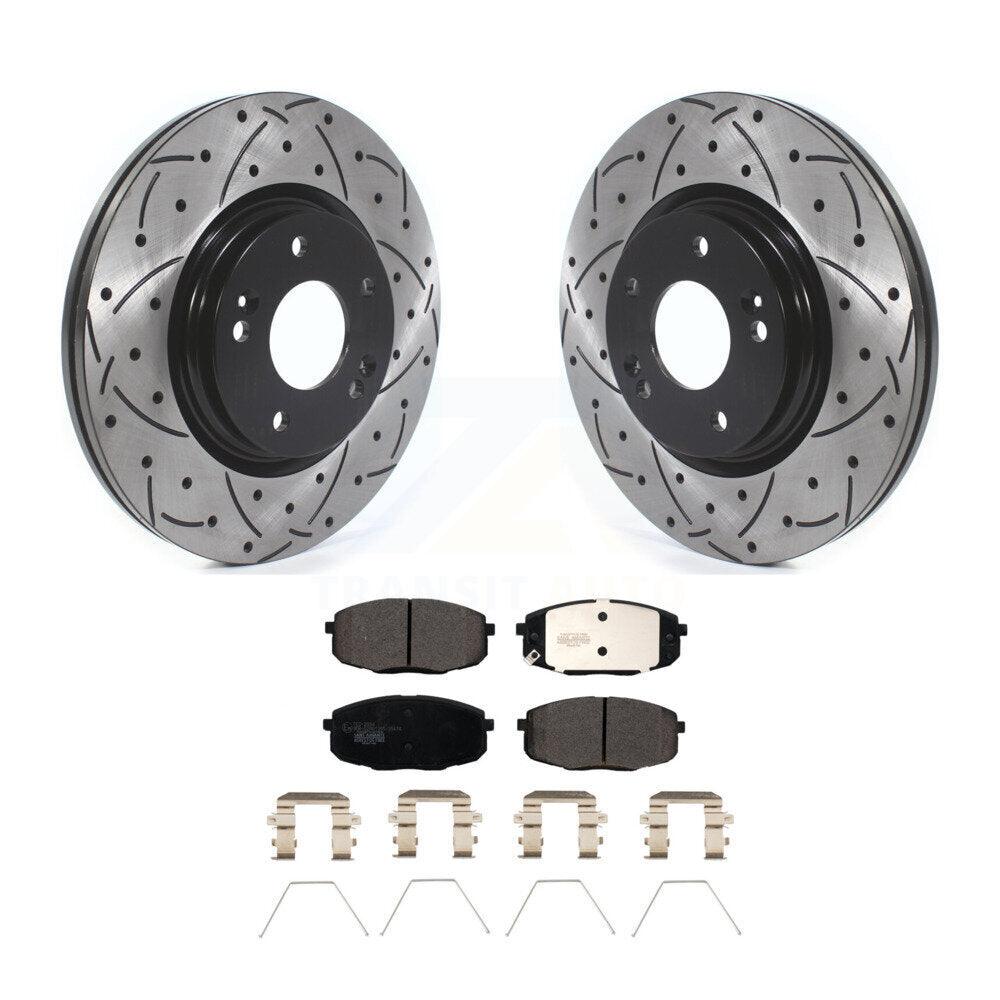 Kit de plaquettes en céramique pour Rotor de frein à disque, fente de perçage à revêtement avant, pour Kia Forte 2020 1.6
