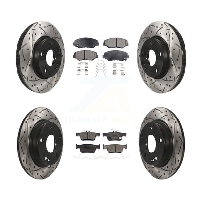Kit de plaquettes en céramique pour rotors de frein à disque à fente percée avant et arrière pour Honda Civi