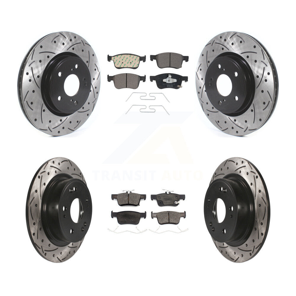 Kit de plaquettes en céramique pour Rotor de frein à disque, fente percée, revêtement avant et arrière, pour Honda Accor