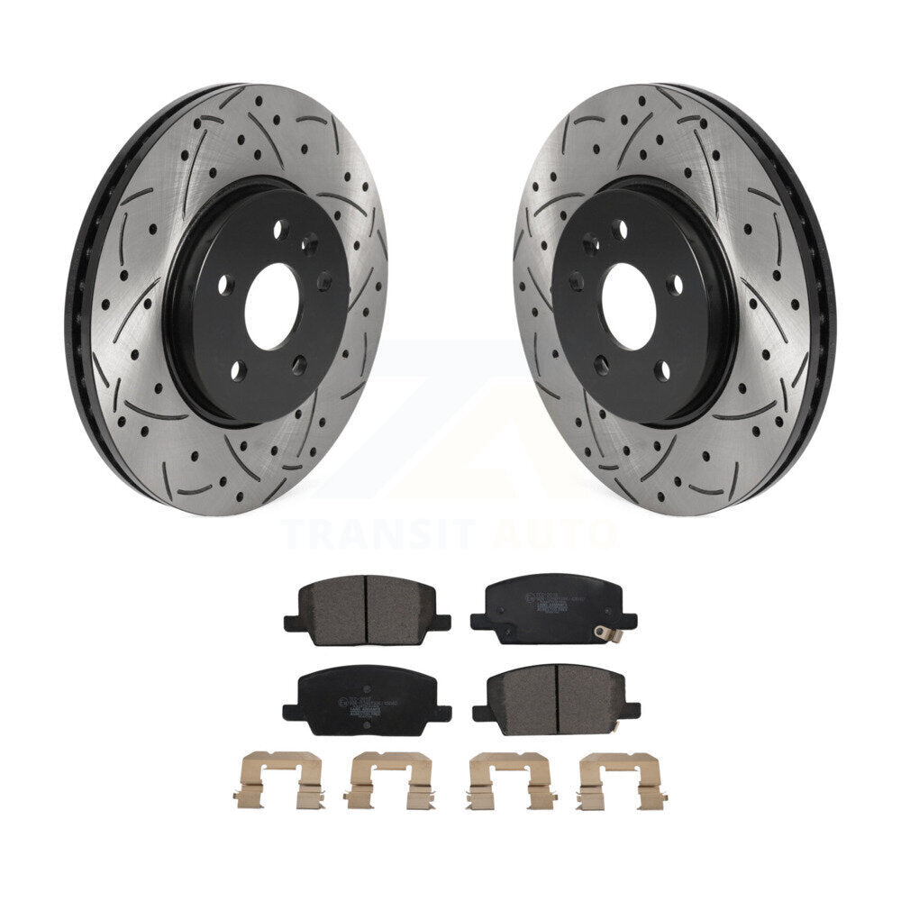 Rotor de frein à fente percée avant et Kit de plaquettes en céramique pour Buick Encore Chevrolet Tra