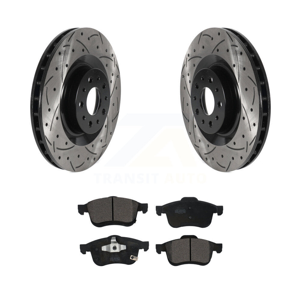 Kit de plaquettes en céramique pour Rotor de frein à disque, fente de forage à revêtement avant, pour Fiat 500 2014 – 2020