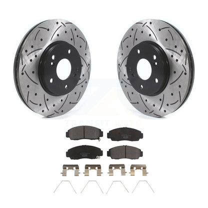 Rotor de frein à disque à fente avant percée et Kit de plaquettes en céramique pour Honda Accord Acura TS