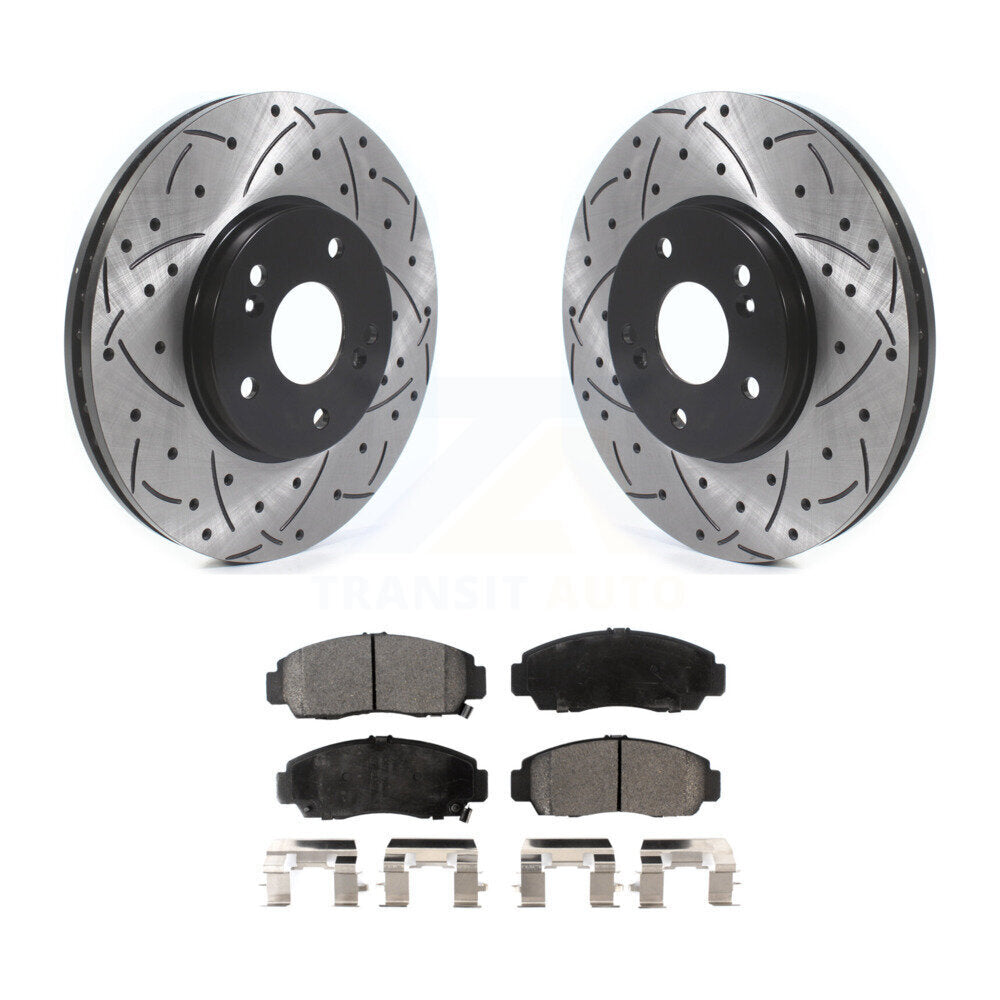 Kit de plaquettes de frein en céramique, Rotors de frein à fente avant percés pour Honda Accord Acura TSX TL C
