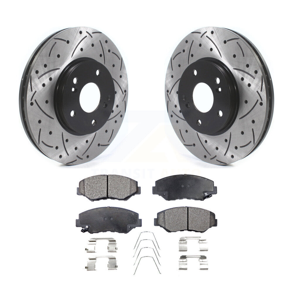 Kit de plaquettes en céramique pour Rotors de frein à disque, fente de forage à revêtement avant, pour Honda Pilot Accor