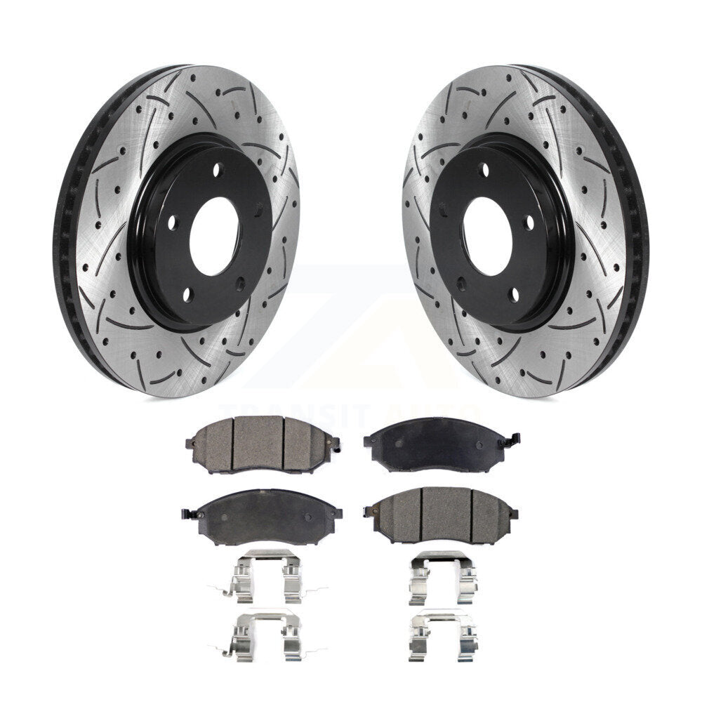 Kit de plaquettes en céramique pour rotors de frein à disque à fente percée avec revêtement avant pour INFINITI Q45 M4