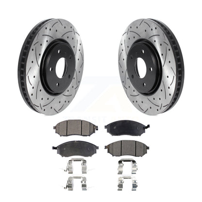 Kit de plaquettes en céramique pour rotors de frein à disque à fente avant percée pour INFINITI FX35 FX37 FX4