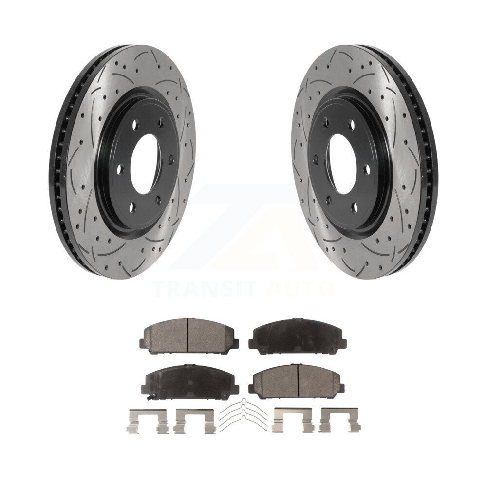Kit de plaquettes de frein en céramique, Rotors de frein à fente avant percés pour Nissan TITAN INFINITI Armad