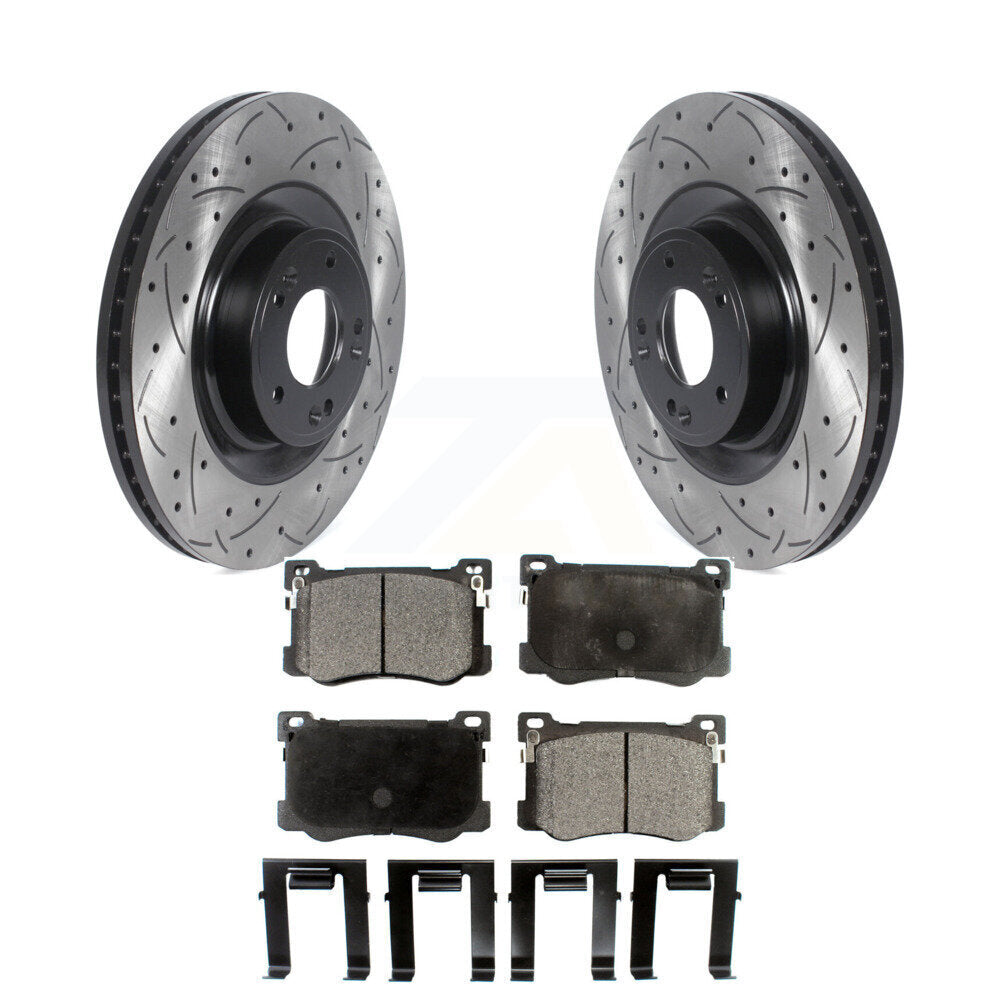 Kit de plaquettes de frein en céramique, Rotors de frein à fente avant percés pour Hyundai Genesis G80 Kia K90