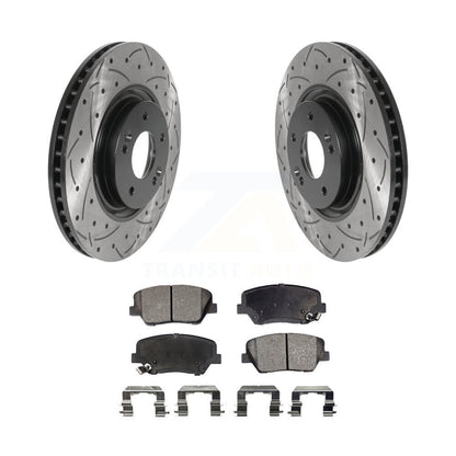 Kit de plaquettes de frein en céramique, rotors de frein à disque à fente avant percés pour Hyundai Azer 2012 – 2017