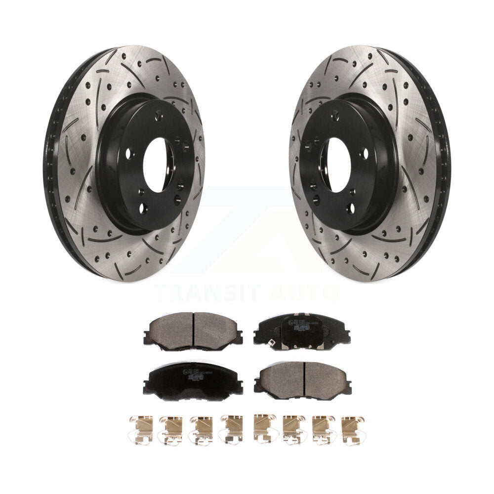 Kit de plaquettes en céramique pour Rotor de frein à disque, fente de perçage à revêtement avant, pour Honda Civic Insigh
