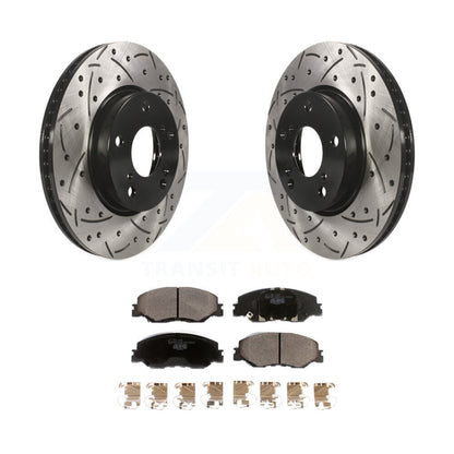 Kit de plaquettes en céramique pour Rotor de frein à disque, fente de perçage à revêtement avant, pour Honda Civic Insigh