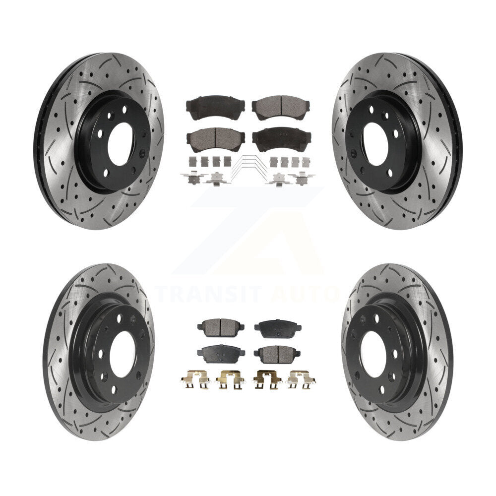 Kit de plaquettes de frein en céramique, Rotors de frein à fente avant et arrière, pour Ford Fusion Mazda 6 MK