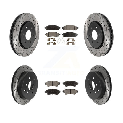 Kit de plaquettes de frein en céramique, rotors de frein à fente avant et arrière percés pour Nissan Xterr 2006 – 2007