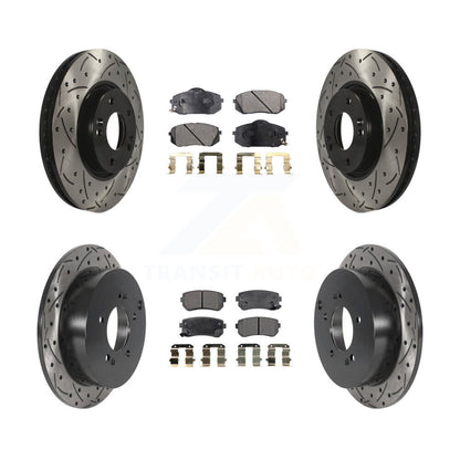 Kit de plaquettes de frein en céramique, Rotors de frein à disque à fente avant et arrière pour Hyundai Tucson Ki