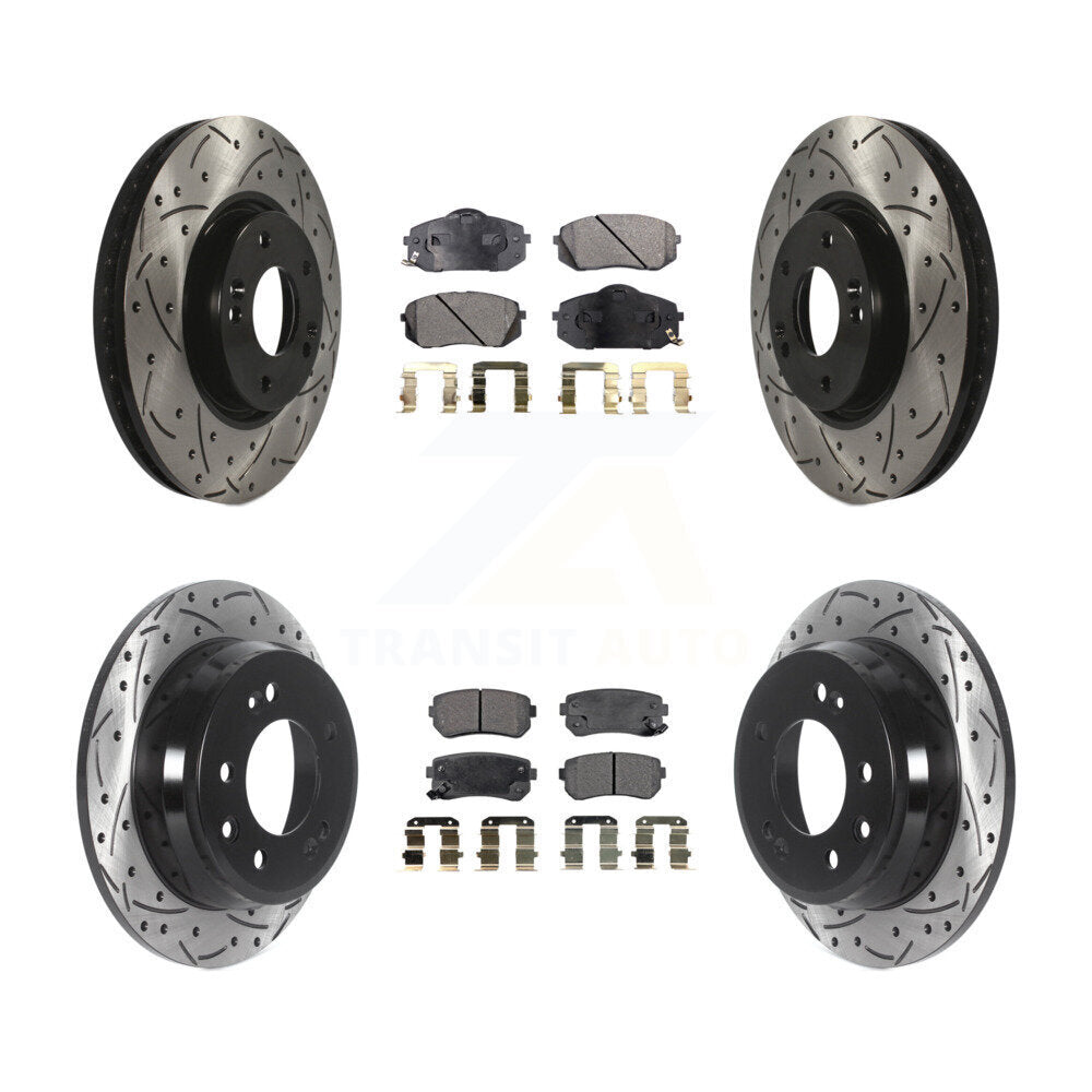 Kit de plaquettes de frein en céramique, Rotors de frein à disque à fente avant et arrière pour Hyundai Tucson Ki