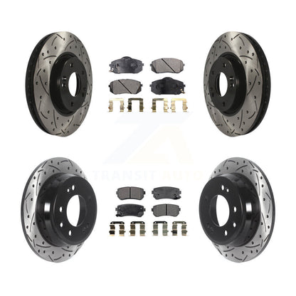 Kit de plaquettes de frein en céramique, Rotors de frein à disque à fente avant et arrière pour Hyundai Tucson Ki