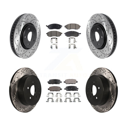 Kit de plaquettes de frein en céramique, Rotors de frein à fente avant et arrière percés pour INFINITI FX35 FX37 FX4