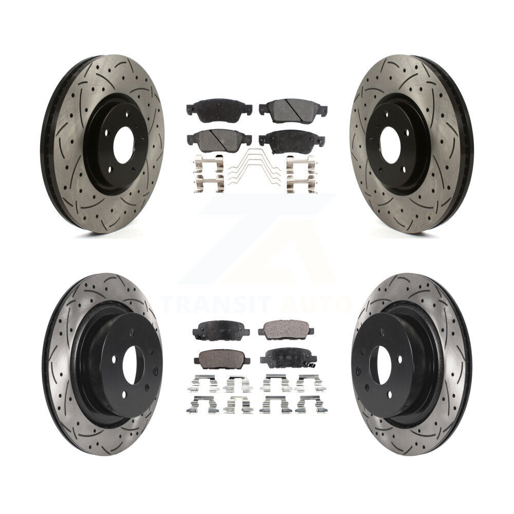 Kit de plaquettes en céramique pour Rotor de frein à disque, fente de perçage pour manteau avant et arrière, pour INFINITI G35 Q6