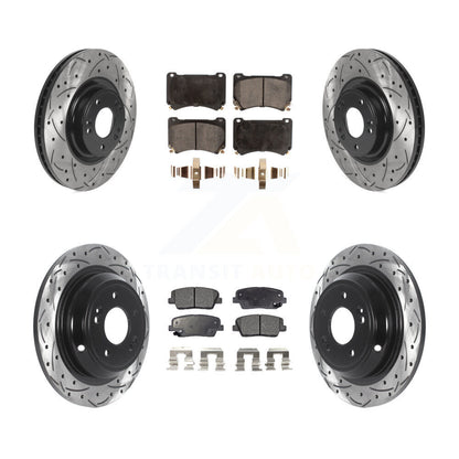 Kit de plaquettes en céramique pour Rotors de frein à disque, fente de perçage avant et arrière, pour Hyundai Genesis 4.6