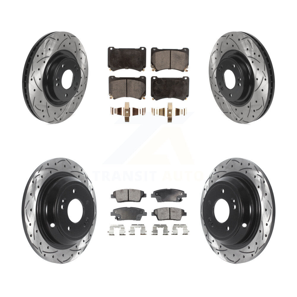 Kit de plaquettes en céramique pour Rotors de frein à disque, fente de perçage avant et arrière, pour Hyundai Genesi