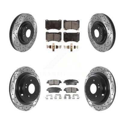Kit de plaquettes en céramique pour Rotors de frein à disque, fente de perçage avant et arrière, pour Hyundai Genesi