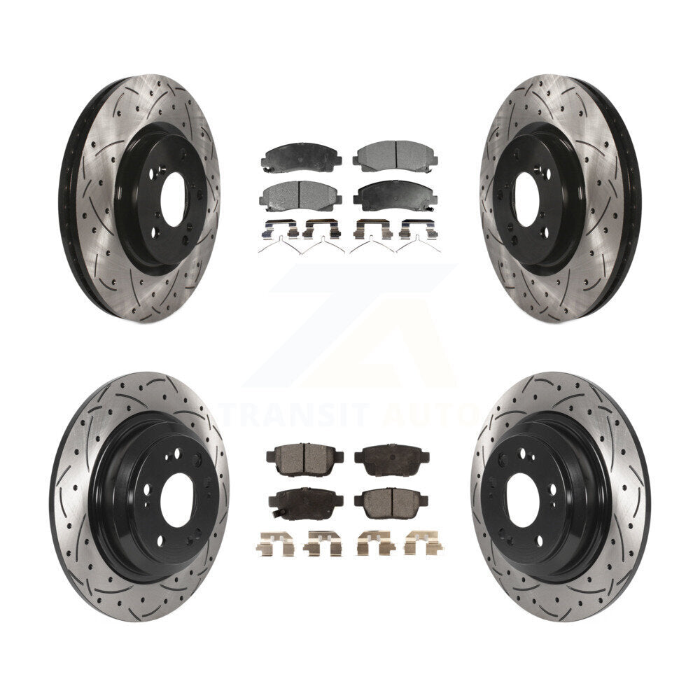 Kit de plaquettes de frein en céramique, rotors de frein à disque à fente avant et arrière pour Acura T 2009 – 2014