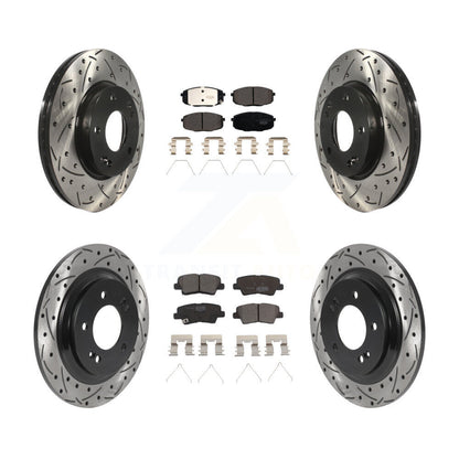 Kit de plaquettes en céramique pour Rotor de frein, fente de perçage avant et arrière, pour Kia Forte5 Hyundai Elantr