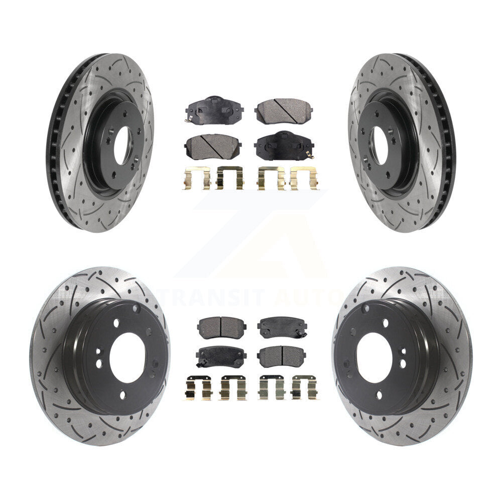 Kit de plaquettes en céramique pour Rotor de frein, fente de perçage avant et arrière, pour Hyundai Tucson Kia Cadenz