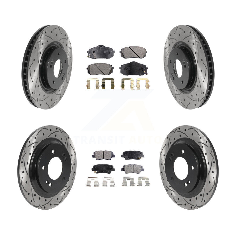 Kit de plaquettes en céramique pour Rotor de frein, fente de perçage avant et arrière, pour Hyundai Sonata Kia Cadenz