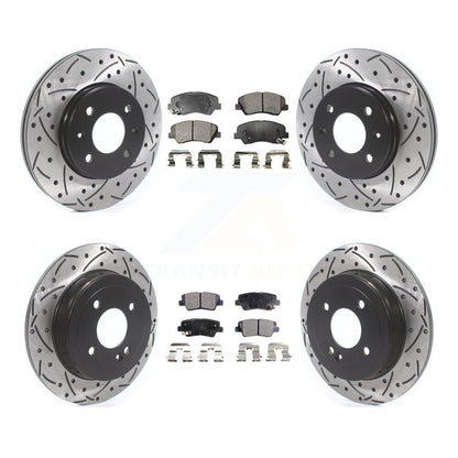 Kit de Rotor de frein et de plaquettes en céramique, fente avant et arrière percée, pour Hyundai Accent Kia Ri