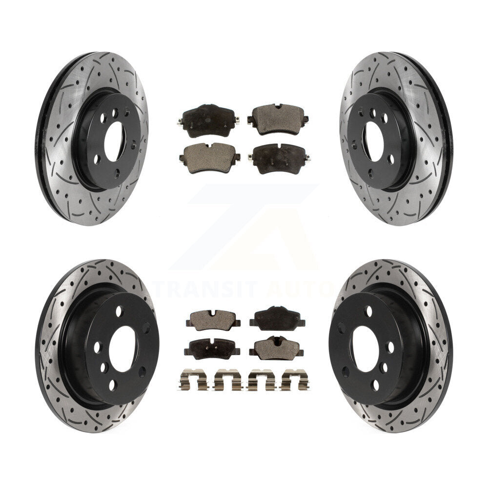 Kit de plaquettes en céramique pour Rotors de frein à disque à fente percée avant et arrière pour Mini Coope