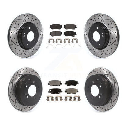 Kit de plaquettes de frein en céramique, Rotors de frein à disque à fente avant et arrière pour Hyundai Tucson Ki